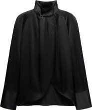 MANGO Silk High Neck Tulip Top