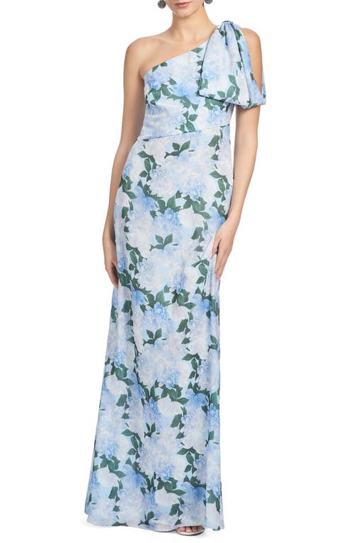 Sachin & Babi Chelsea Drape One-Shoulder Gown in Glacial Peonies  product