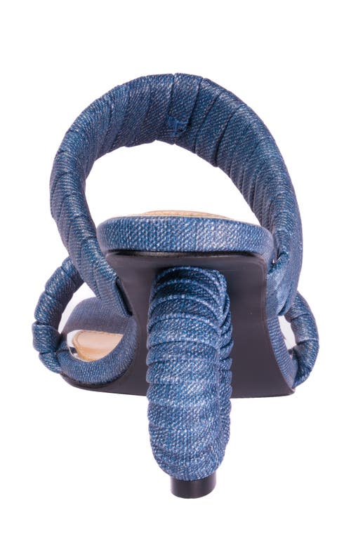 Ninety Union Women's Ash Pleated Circular Heel Sandals In Blue Denim