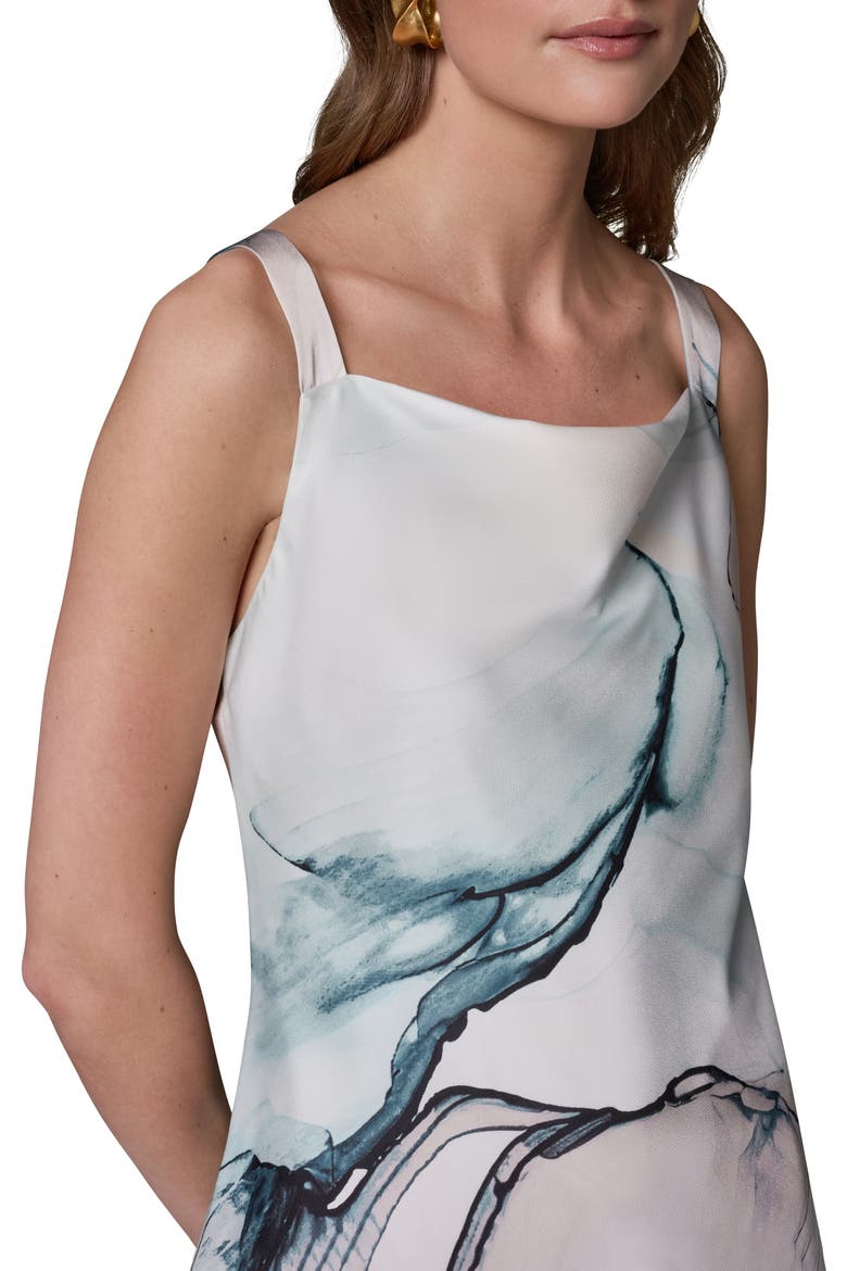 Cowl Neck Satin Tank, Alternate, color, DARK SKYLIGHT MULTI