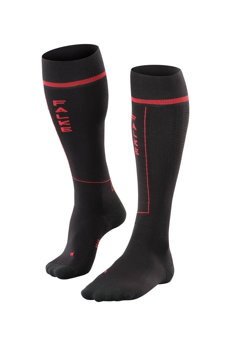 Impulse Knee High Running Socks, Main, color, Black
