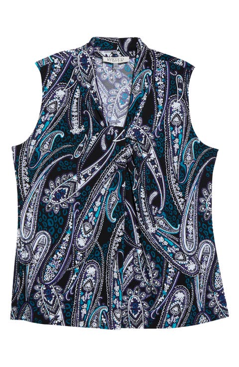 Knot Front Sleeveless Jersey Top