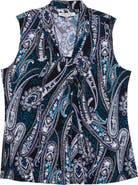 KASPER Knot Front Sleeveless Jersey Top