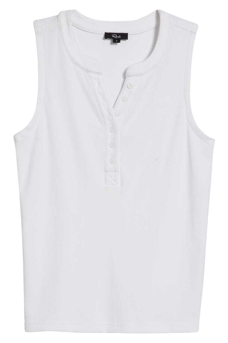 Mayla Sleeveless Henley, Alternate, color, WHITE