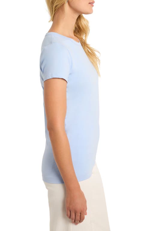 Nic + Zoe Nic+zoe Perfect Knit Crewneck T-shirt In Powder Blue