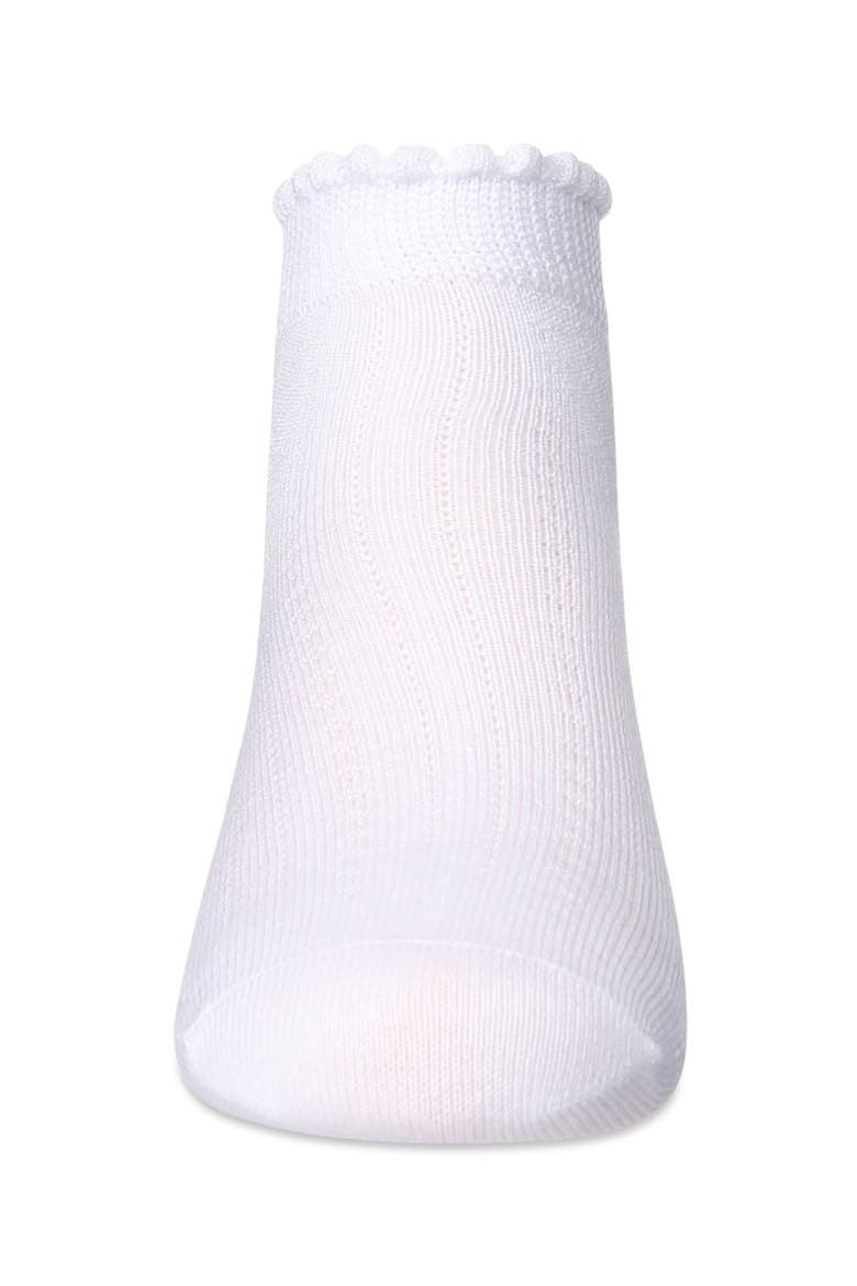 Ditsy Floral Scalloped Cuff Anklet Sock, Alternate, color, White