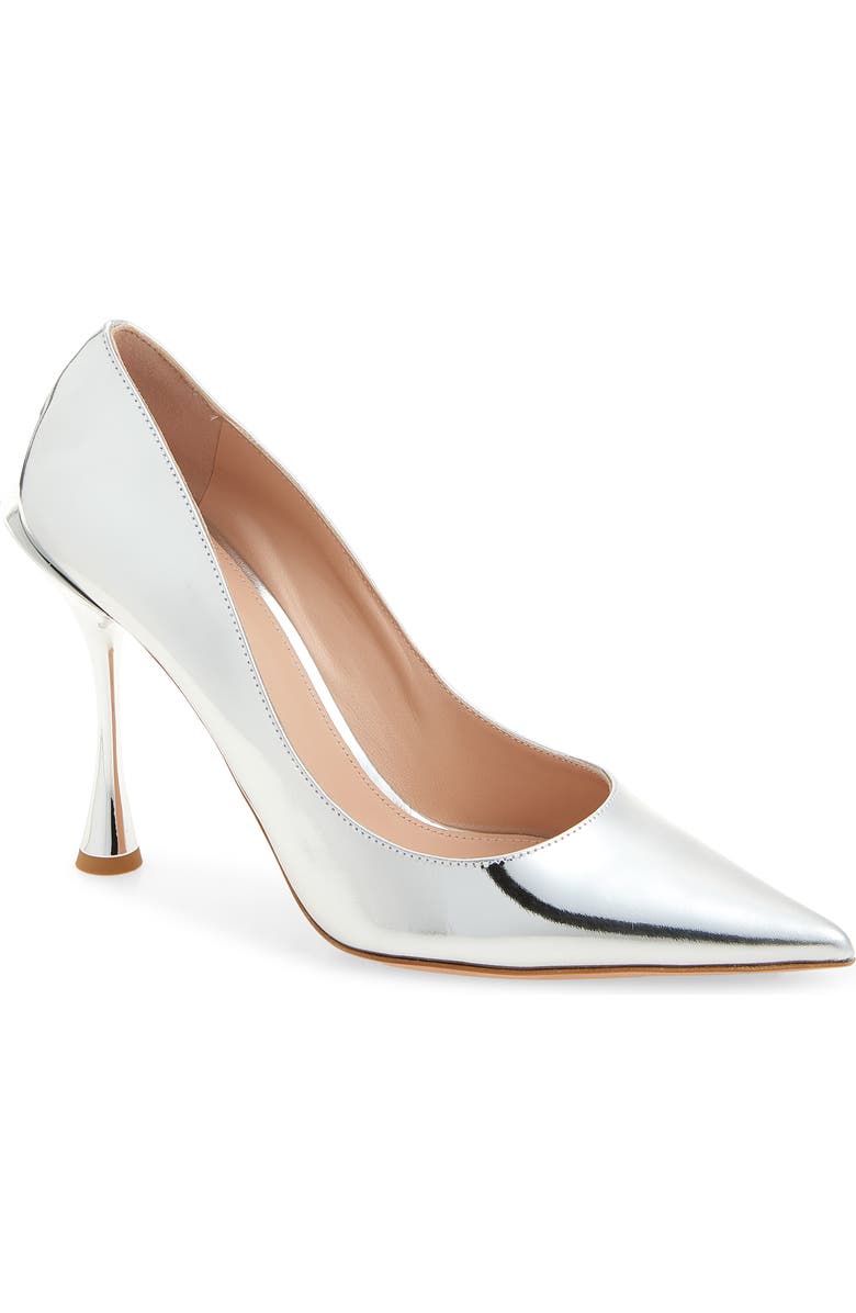 BETZÁBE Thalia Metallic Pointed Toe Pump, Main, color, Metallic Silver