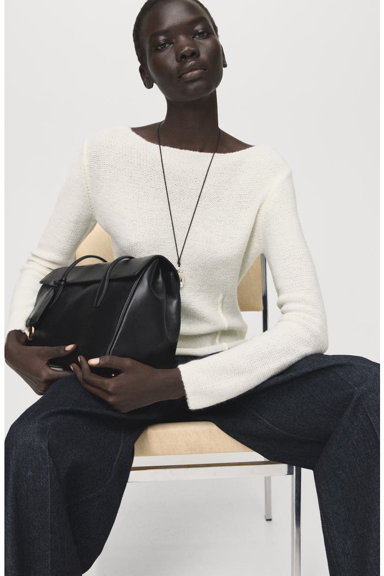 Sweater with Seam Details, Alternate, color, ECRU