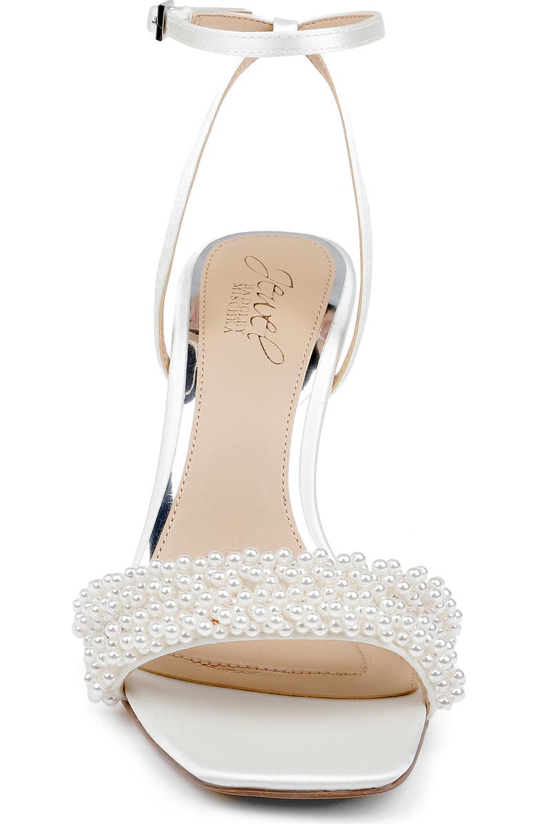 Jewel Badgley Mischka Noah Embellished Ankle Strap Sandal, Alternate, color, Ivory Satin