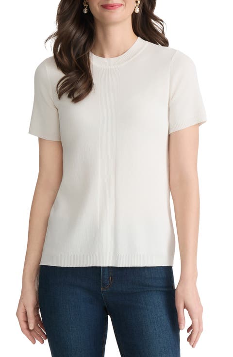 Short Sleeve Rib Sweater (Regular & Petite)