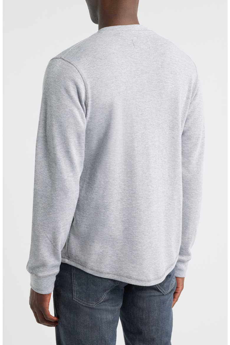 Calico Waffle Stitch Henley, Alternate, color, LIGHT GREY HEATHER