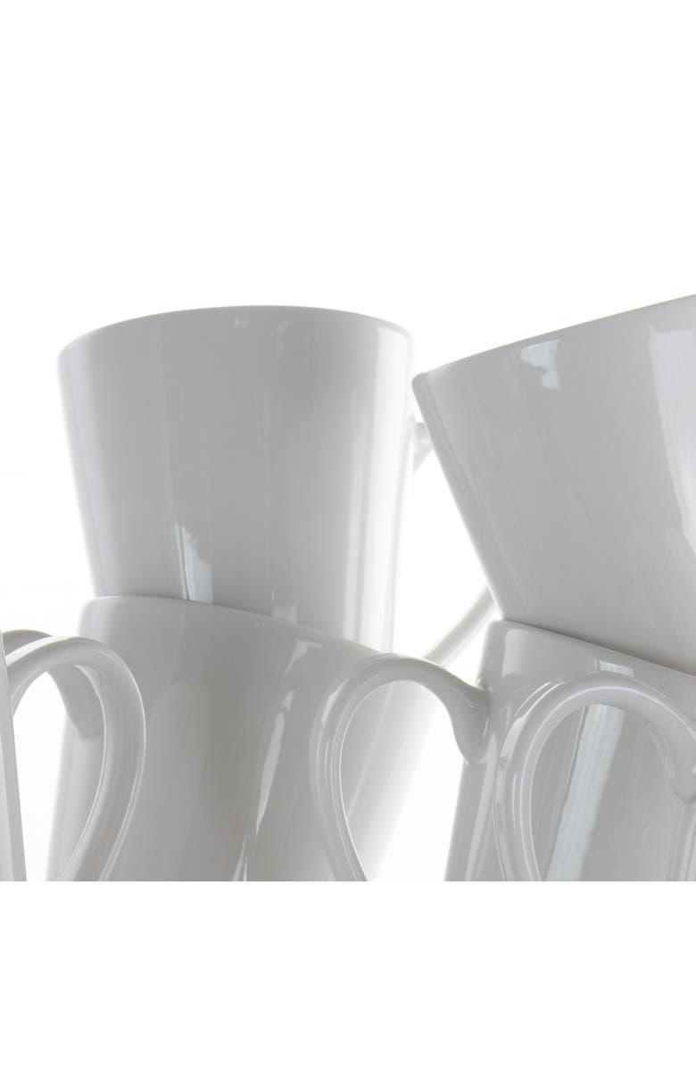 Elama Holt 12 Piece 10 Ounce Porcelain Mug Set, Alternate, color, White