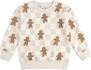 Sweet Wink Gingerbread Christmas Checkered Sweatshirt