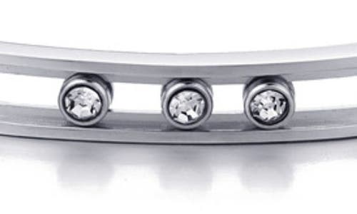 Adornia Tarnish Resistant Cubic Zirconia Bangle Bracelet In Silver