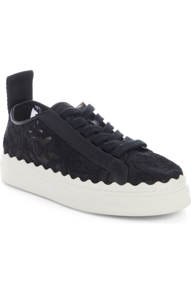 Chloé Lauren Logo Lace Platform Sneaker, Main, color,