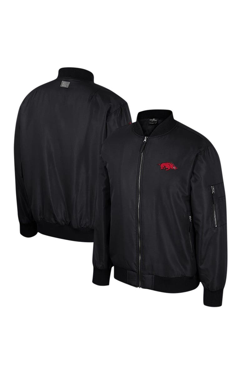 COLOSSEUM Men's Colosseum Black Arkansas Razorbacks Full-Zip Bomber Jacket, Main, color,