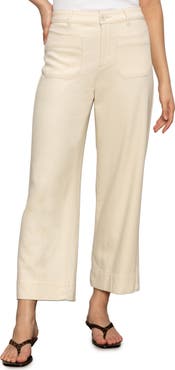 Sanctuary Soft Marine High Waist Wide Leg Crop Cotton Pants