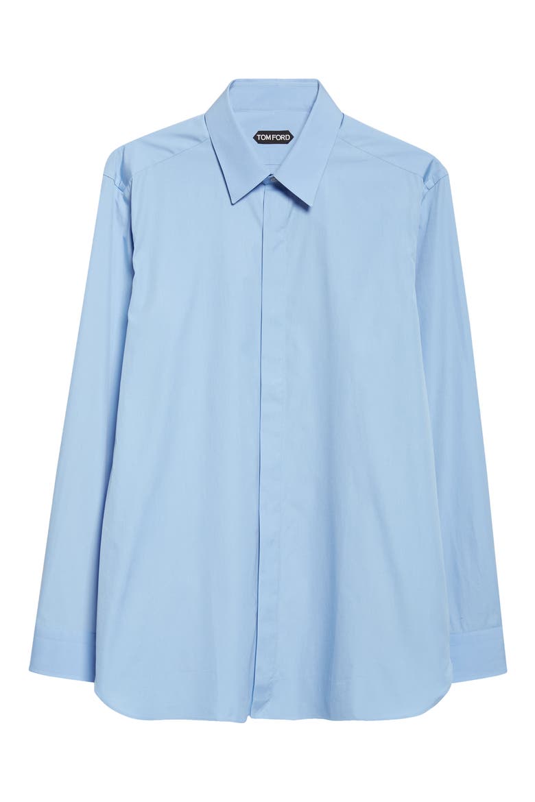 Cotton Poplin Button-Up Shirt, Alternate, color, PALE SKY