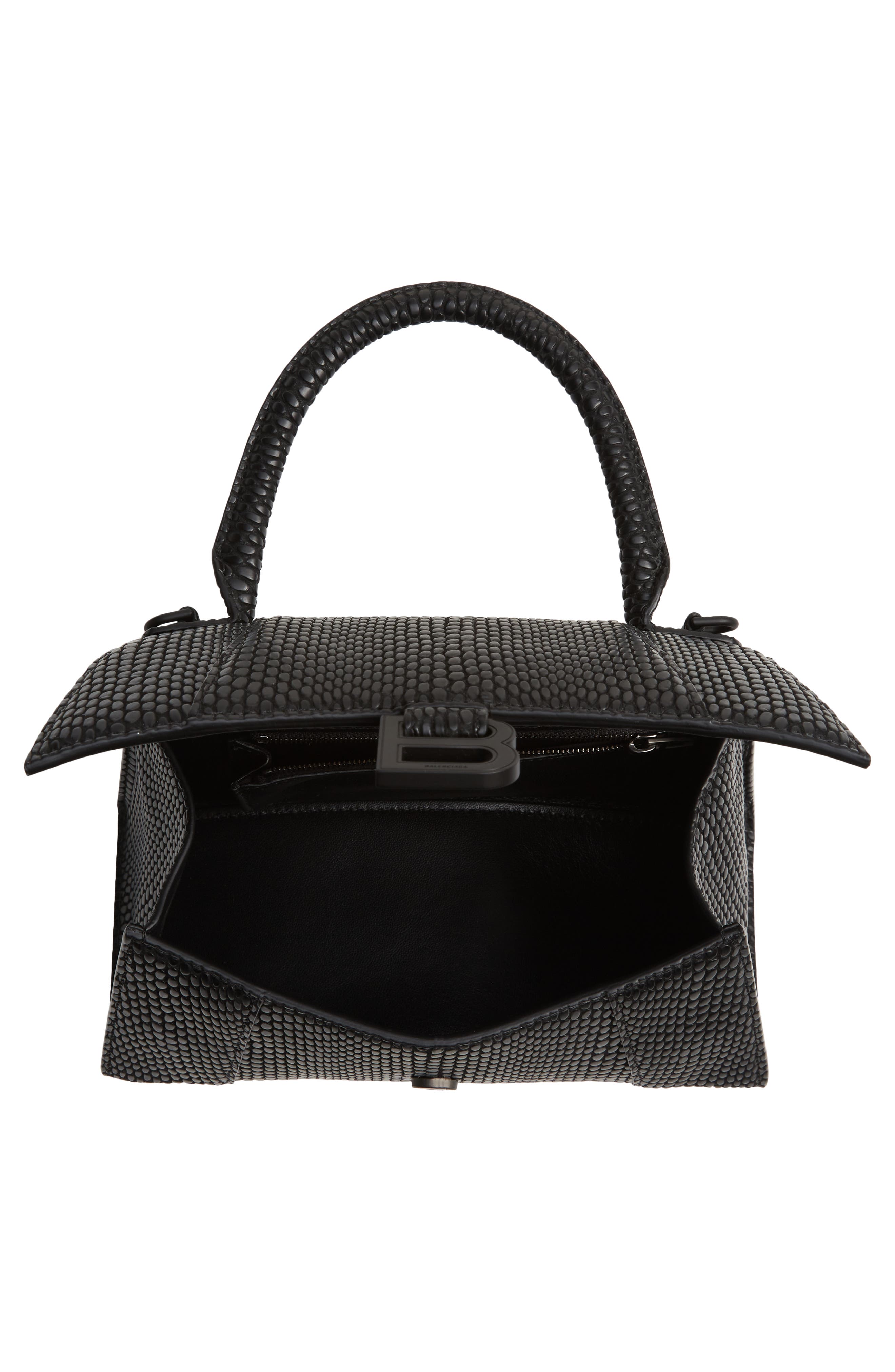 Balenciaga Small Hourglass Cobra Embossed Leather Top Handle Bag, Alternate, color, 