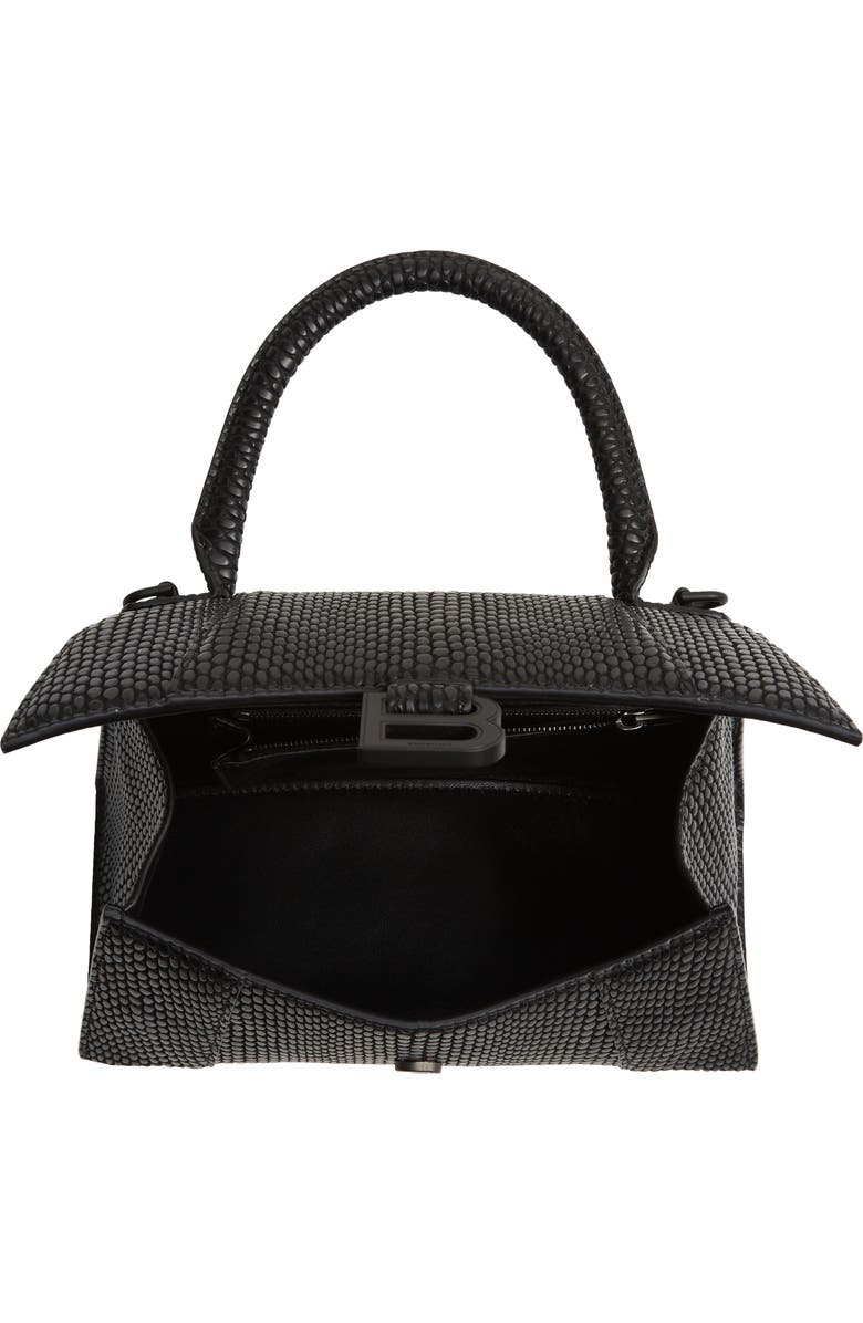 Balenciaga Small Hourglass Cobra Embossed Leather Top Handle Bag, Alternate, color,