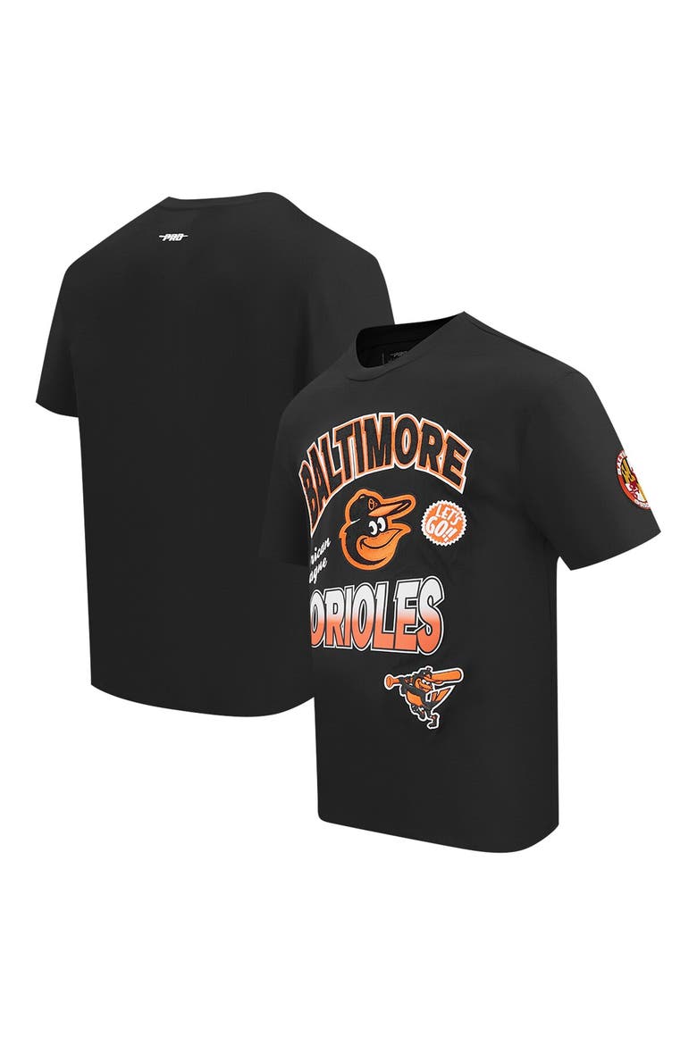 Men's Pro Standard Black Baltimore Orioles Turn It Up Dropped Shoulder T-Shirt, Alternate, color, Black