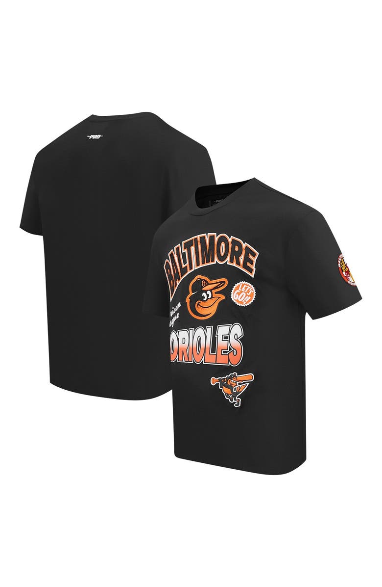 PRO STANDARD Men's Pro Standard Black Baltimore Orioles Turn It Up Dropped Shoulder T-Shirt, Alternate, color, Black
