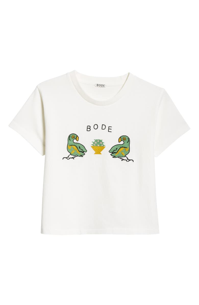Bode Twin Parakeet Embroidered T-Shirt, Alternate, color,