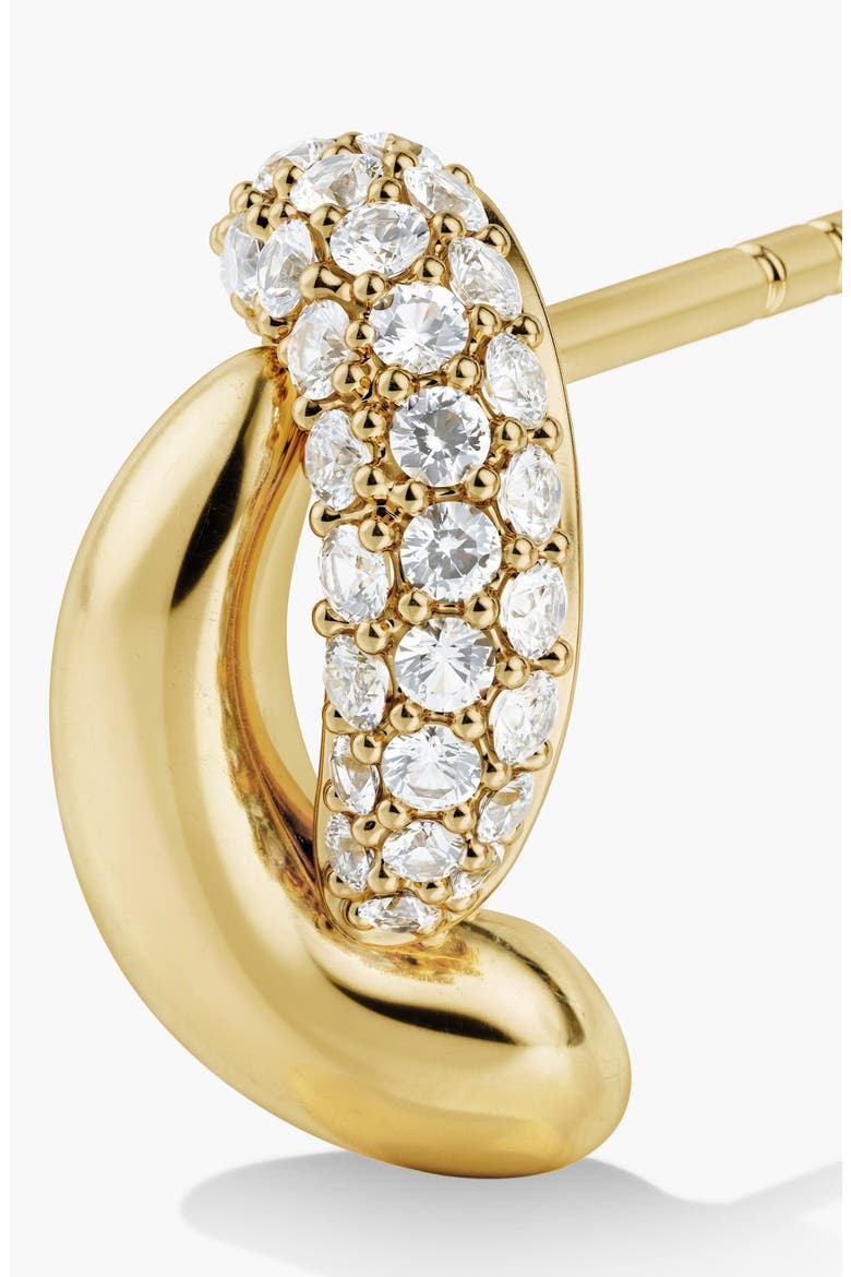 Dôme Brioche Pavé Lab Grown Sapphire Huggie Hoop Earrings, Alternate, color, Gold Vermeil / Sapphire