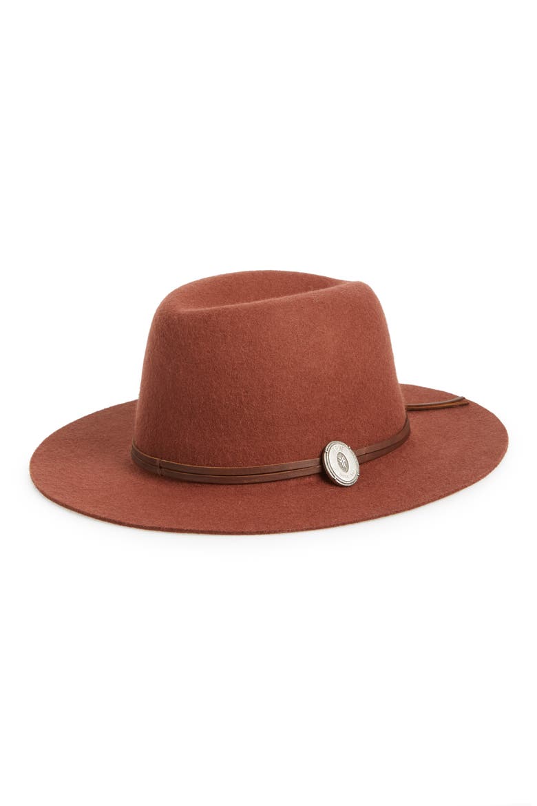 Cadet Dented Crown Wool Felt Hat, Main, color, RUST