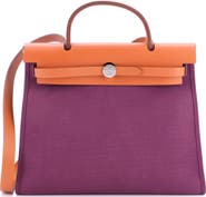 Pre-Owned Hermes Herbag Zip Leather and Toile 31