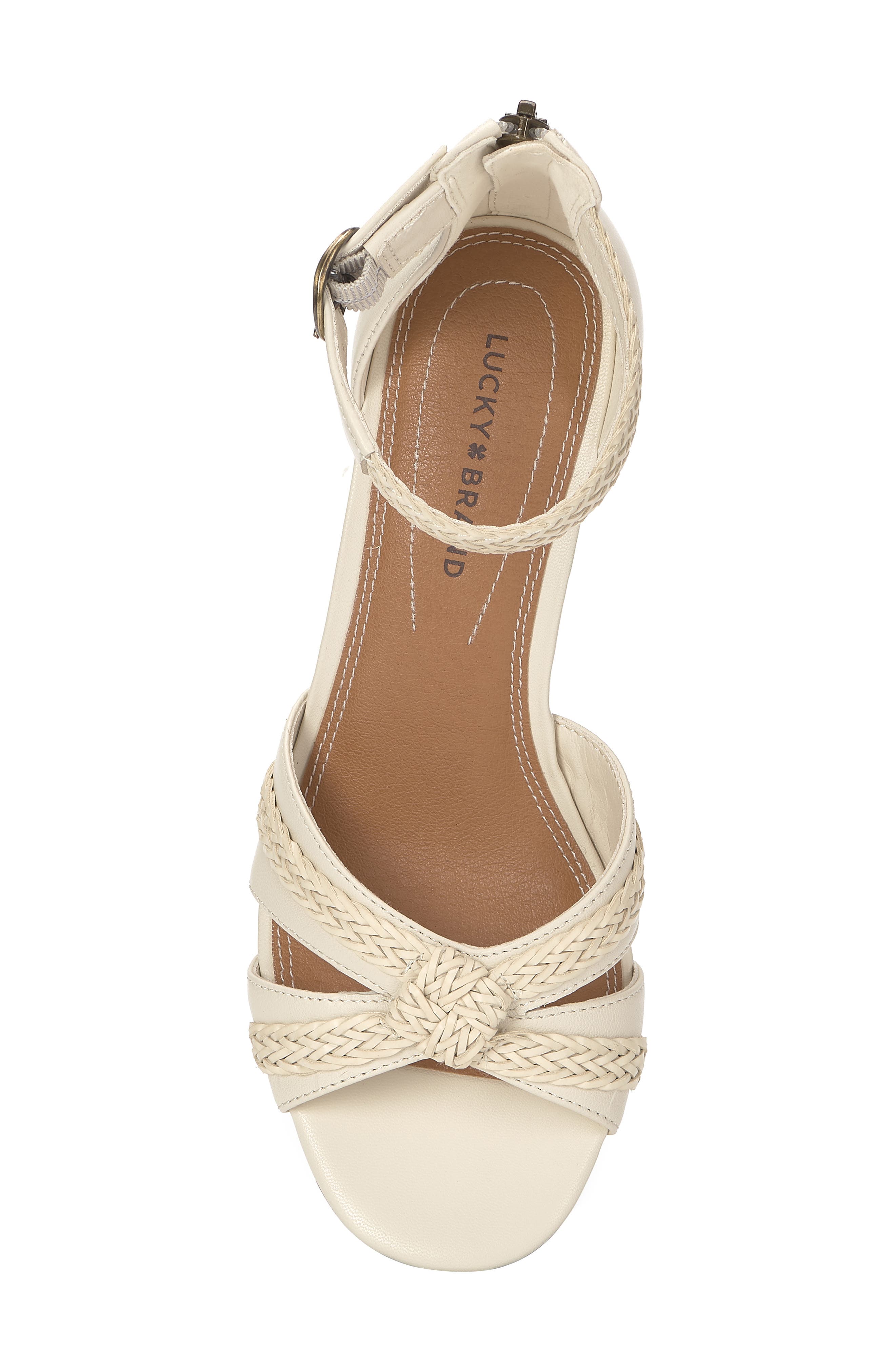 Lucky Brand Jaelah Wedge Sandal, Alternate, color, Tusk Sfnpsl