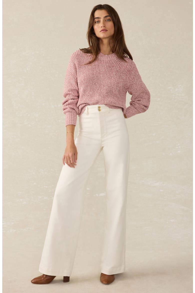 Terry Harbor High Waist Wide Leg Jeans, Alternate, color, EGRET