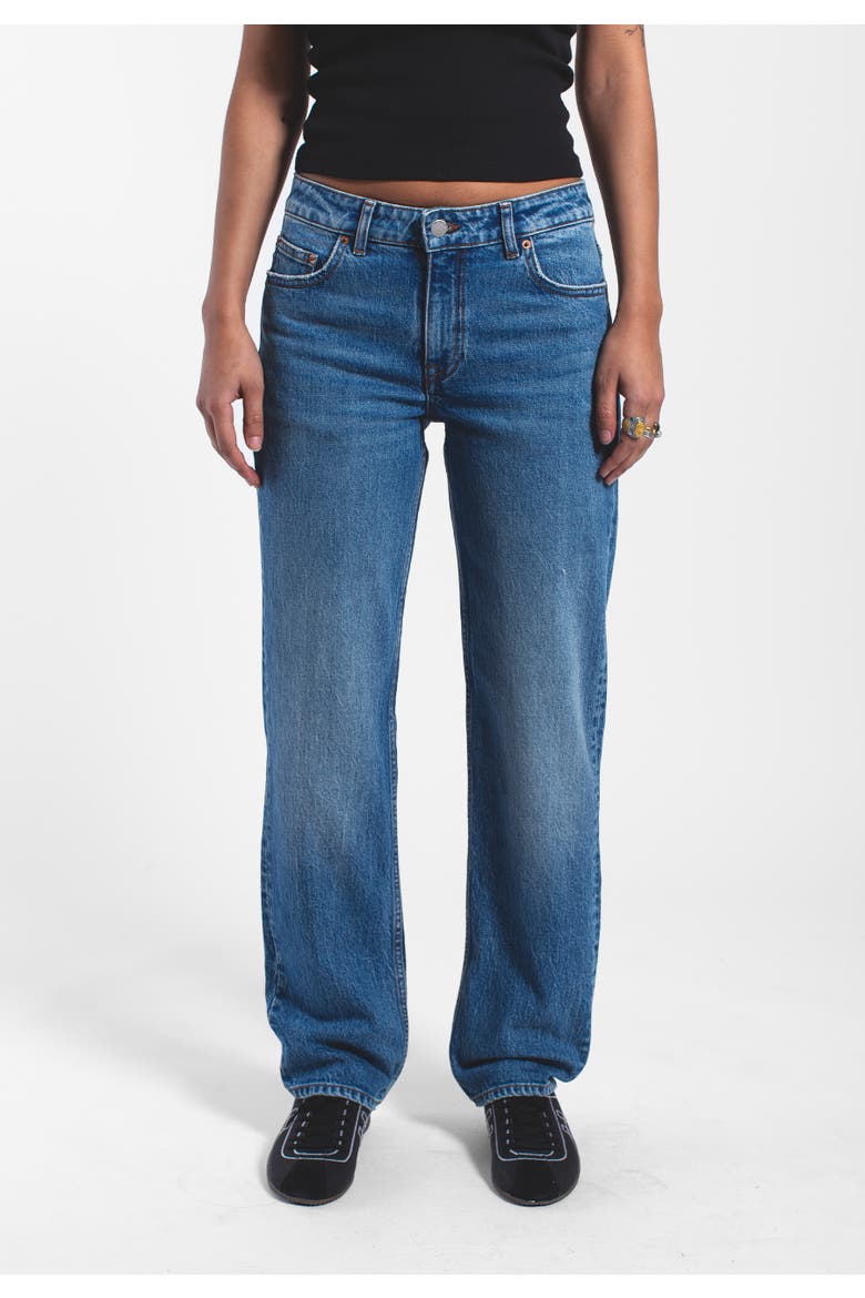 Arch Mid Straight Jeans, Alternate, color, Bay Mid Used