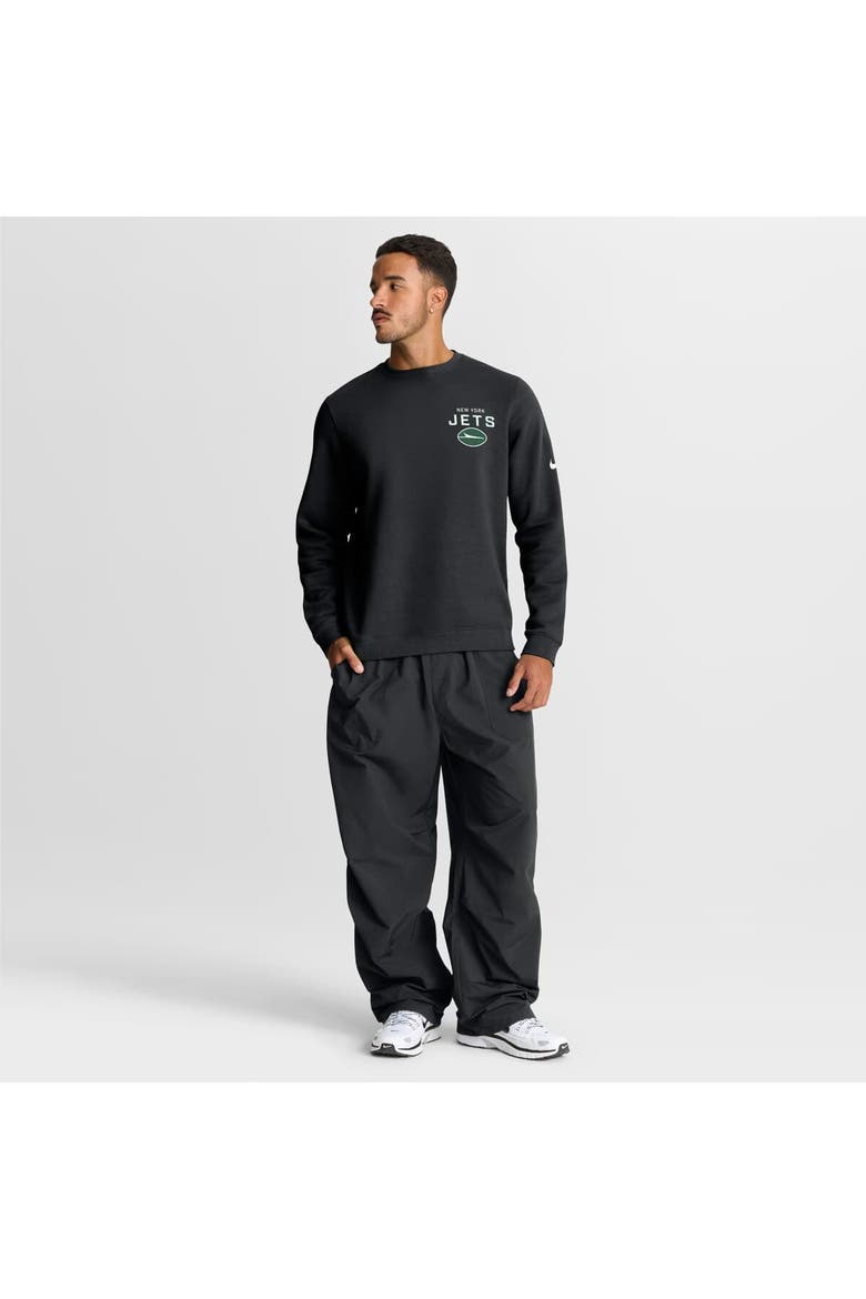 Men's Nike Black New York Jets Primetime Club Fleece Pullover Sweatshirt, Alternate, color, Black