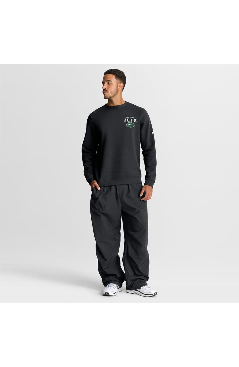 Nike Men's Nike Black New York Jets Primetime Club Fleece Pullover Sweatshirt, Alternate, color, Black
