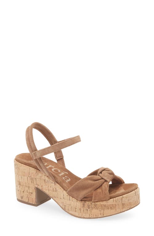 Pedro Garcia Dala Platform Sandal In Hazelnut Velour