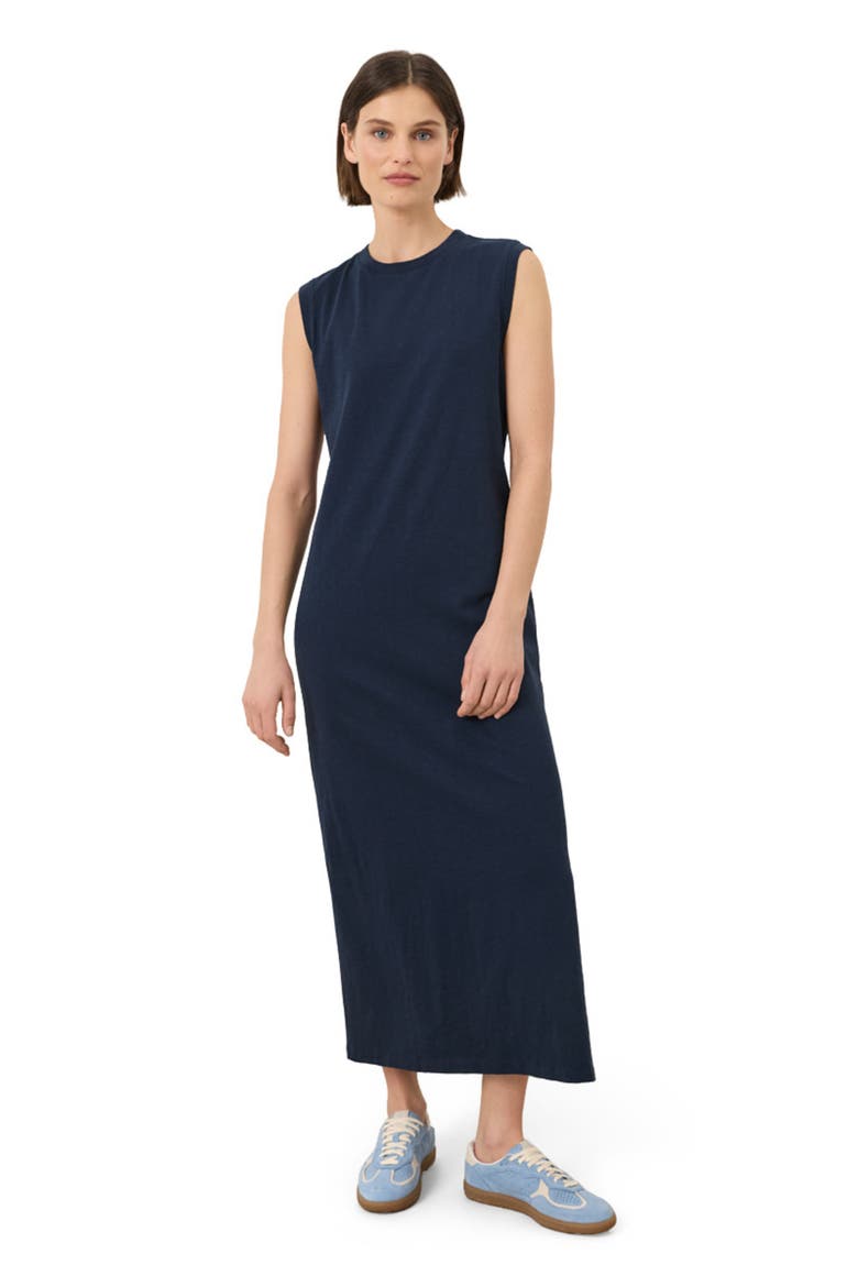 Organic Cotton Soft-Slub Essential Muscle Tee Maxi Dress, Main, color, Navy