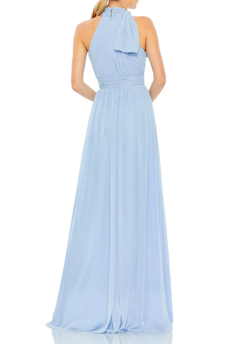 A Line Chiffon Halter Neck Evening Gown, Alternate, color, POWDER BLUE