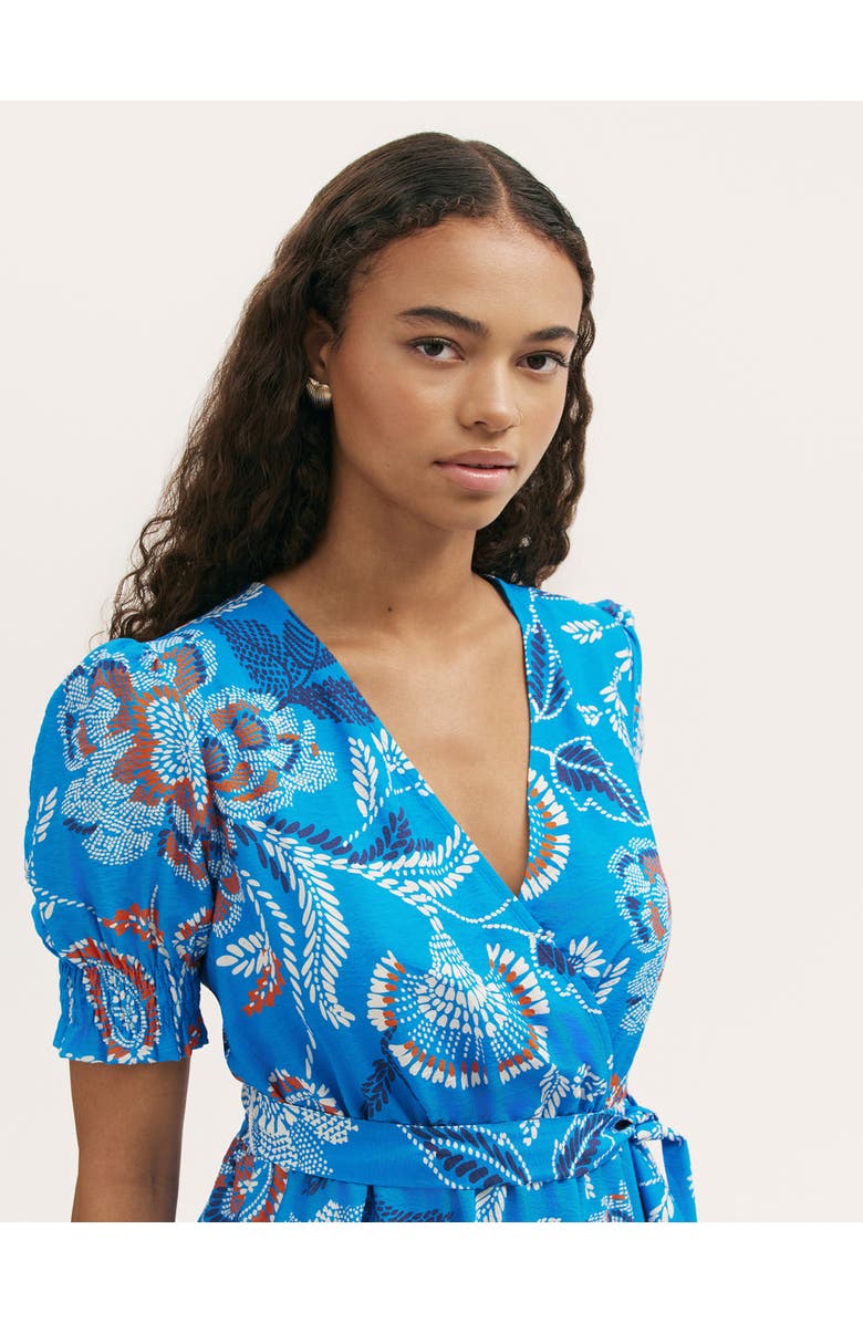 Finery London Nicoleta Floral Midi Tea Dress, Alternate, color, Blue Floral