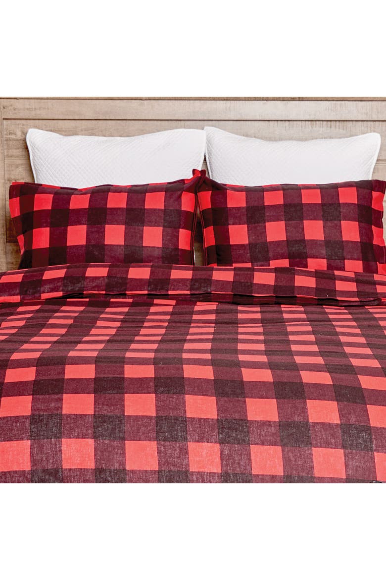 Buffalo Check Duvet, Alternate, color, Red