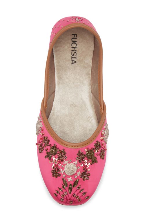 Fuchsia Matilda Embroidered Jutti Flat