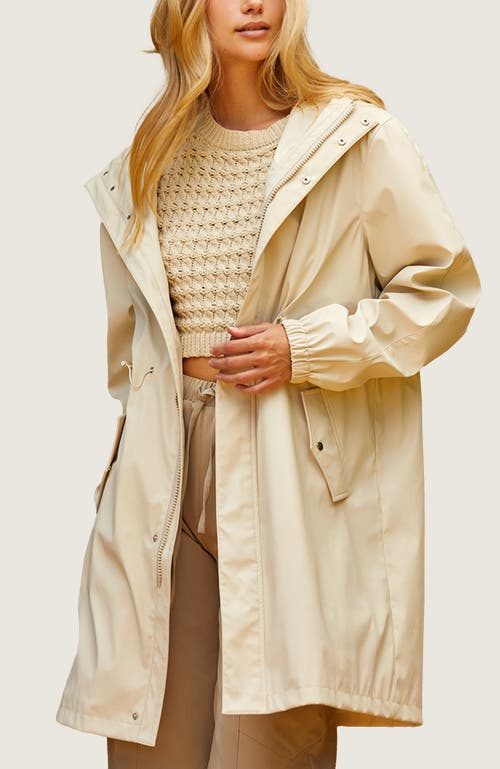 Crescent Rain Coat Jacket In Cream