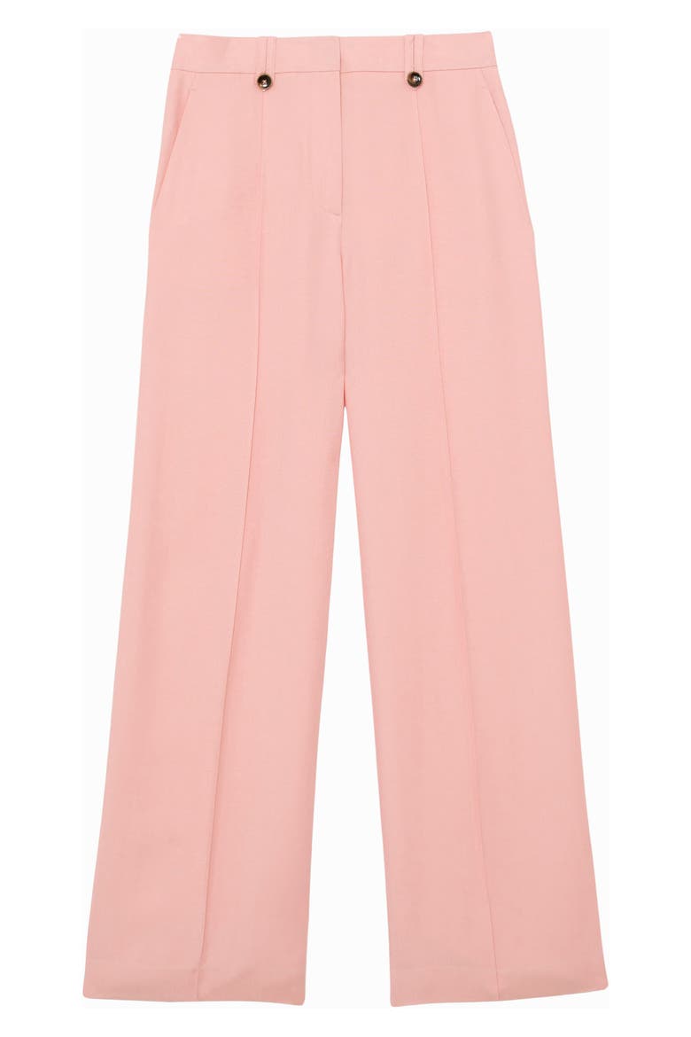 Magda Pleated Linen Wide Leg Pants, Alternate, color, PINK