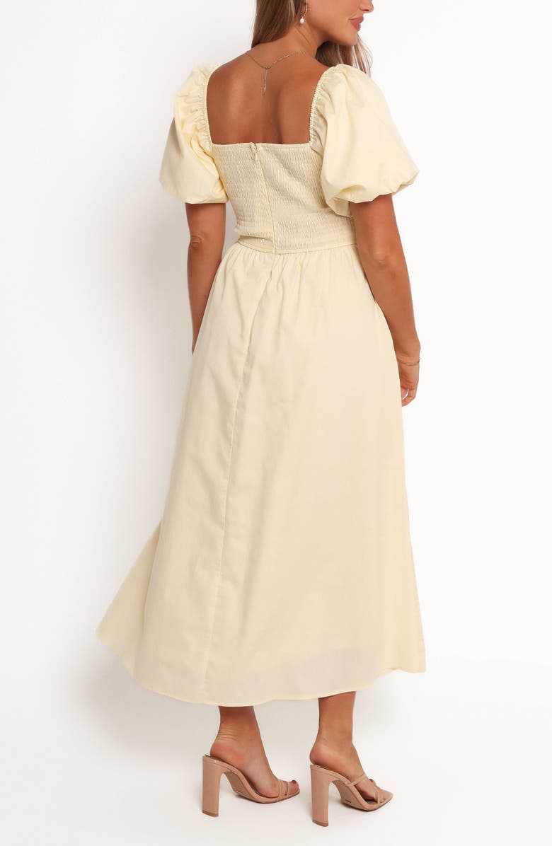 Petal & Pup Clo Puff Sleeve Midi Dress, Alternate, color, Yellow