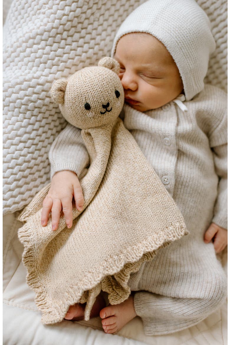 Baby Bear Lovey & Soother Blanket, Alternate, color, BEIGE