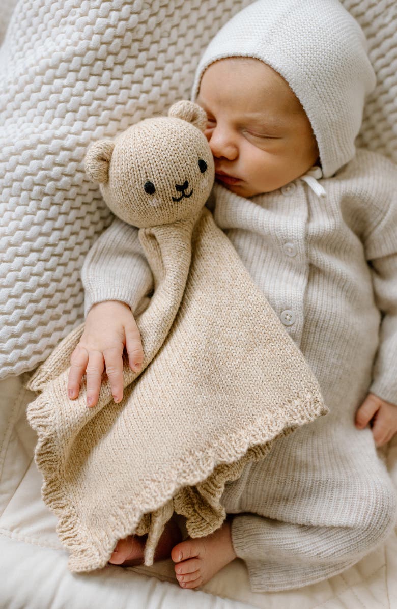 cuddle+kind Baby Bear Lovey & Soother Blanket, Alternate, color, Beige