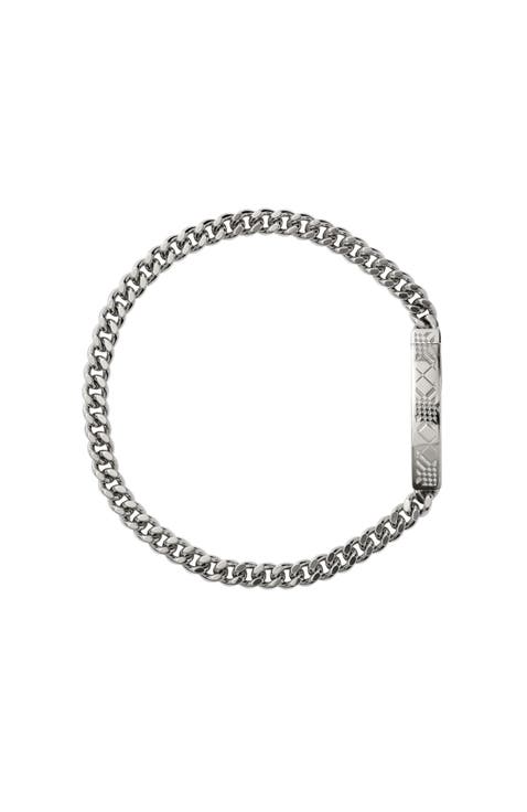 Engraved Check Chain Bracelet