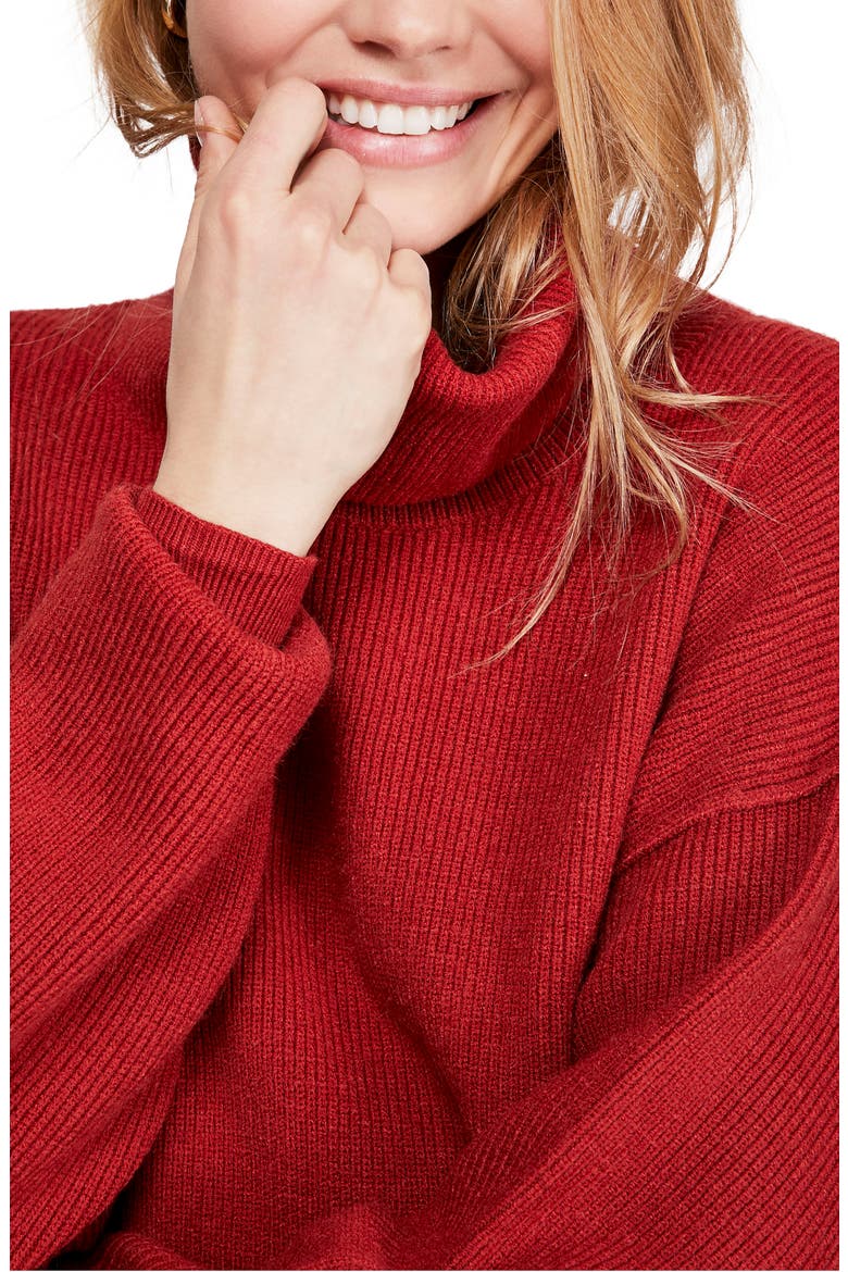 Softly Structured Knit Tunic, Alternate, color, BRICK RED