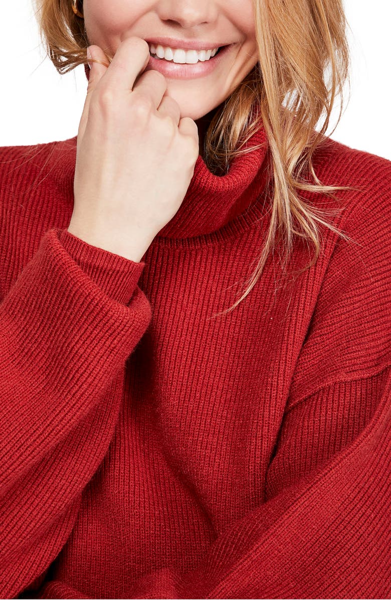 Free People Softly Structured Knit Tunic, Alternate, color, Brick Red