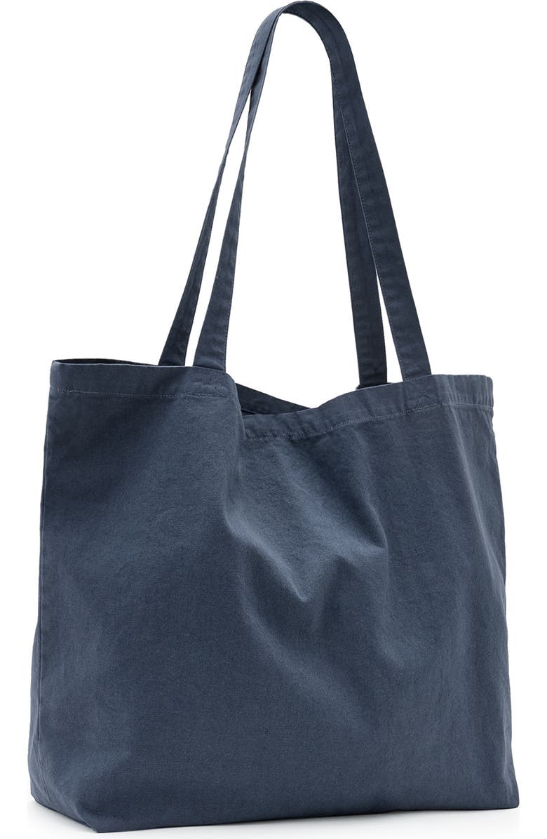 AllSaints Orlando Logo Canvas Tote, Alternate, color, Cove Blue